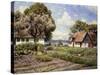 Children in a Farmyard-Peder Mork Monsted-Stretched Canvas