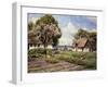 Children in a Farmyard-Peder Mork Monsted-Framed Giclee Print