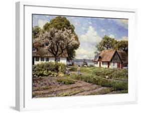 Children in a Farmyard-Peder Mork Monsted-Framed Giclee Print