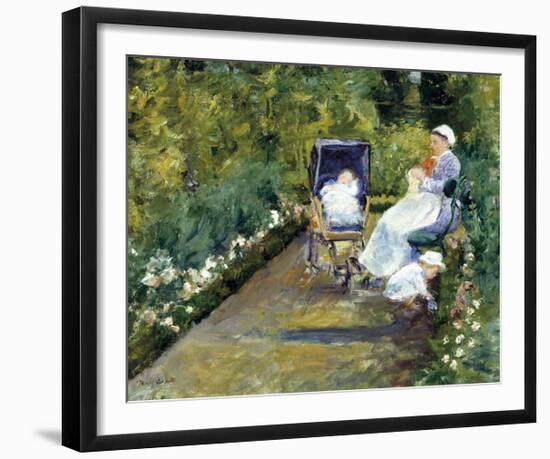 Children in a Garden (The Nurse)-Mary Stevenson Cassatt-Framed Premium Giclee Print