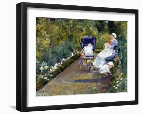 Children in a Garden (The Nurse)-Mary Cassatt-Framed Giclee Print