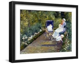 Children in a Garden (The Nurse)-Mary Cassatt-Framed Giclee Print