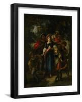 Children in a Wood-Narcisse Virgile Diaz de la Pena-Framed Giclee Print