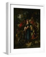 Children in a Wood-Narcisse Virgile Diaz de la Pena-Framed Giclee Print