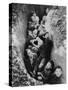 Children in an English Bomb Shelter During the German Bombing of British Cities in 1940-41-null-Stretched Canvas