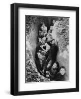 Children in an English Bomb Shelter During the German Bombing of British Cities in 1940-41-null-Framed Art Print