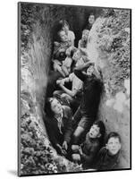 Children in an English Bomb Shelter During the German Bombing of British Cities in 1940-41-null-Mounted Art Print