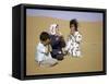 Children in Desert, Morocco-Michael Brown-Framed Stretched Canvas