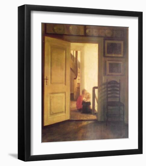 Children in Interior-Carl Holsoe-Framed Art Print