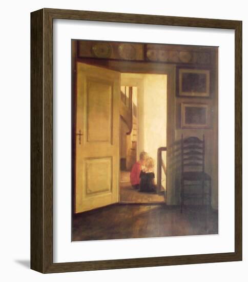 Children in Interior-Carl Holsoe-Framed Art Print