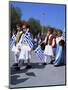 Children in National Dress Carrying Flags, Independence Day Celebrations, Greece-Tony Gervis-Mounted Photographic Print