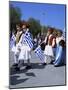 Children in National Dress Carrying Flags, Independence Day Celebrations, Greece-Tony Gervis-Mounted Photographic Print