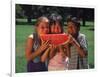 Children in Park Eating Watermelon-Mark Gibson-Framed Photographic Print