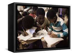 Children in School in Espungabera, Mamica Province, Mozambique, Africa-Liba Taylor-Framed Stretched Canvas