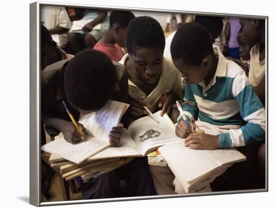 Children in School in Espungabera, Mamica Province, Mozambique, Africa-Liba Taylor-Framed Photographic Print