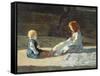 Children in Sun, Circa 1860-Cristiano Banti-Framed Stretched Canvas
