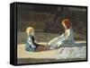 Children in Sun, Circa 1860-Cristiano Banti-Framed Stretched Canvas