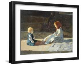 Children in Sun, Circa 1860-Cristiano Banti-Framed Giclee Print