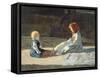 Children in Sun, Circa 1860-Cristiano Banti-Framed Stretched Canvas