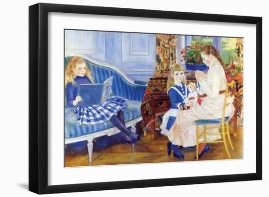 Children In The Afternoon In Wargemont-Pierre-Auguste Renoir-Framed Art Print