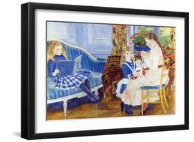 Children In The Afternoon In Wargemont-Pierre-Auguste Renoir-Framed Art Print