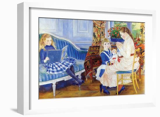 Children In The Afternoon In Wargemont-Pierre-Auguste Renoir-Framed Art Print