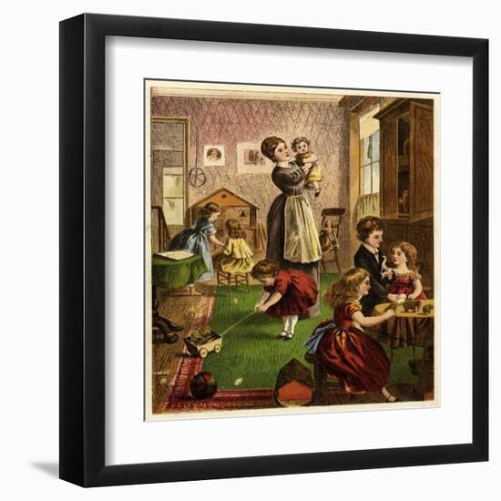 Children in the Nursery-null-Framed Art Print