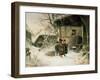 Children in the Snow-Bernhard Frohlich-Framed Giclee Print