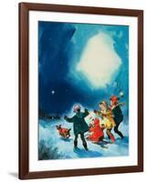 Children in the Snow-null-Framed Giclee Print