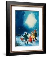 Children in the Snow-null-Framed Giclee Print