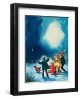 Children in the Snow-null-Framed Giclee Print