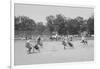 Children In Wheel Barrow Race-null-Framed Art Print