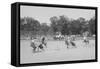 Children In Wheel Barrow Race-null-Framed Stretched Canvas