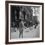 Children Jump Roping on Sidewalk Next to Brooklyn Brownstones, NY, 1949-Ralph Morse-Framed Photographic Print