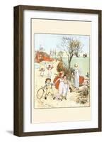 Children Jumped Ropes and Played with Hoops Along a Road-Randolph Caldecott-Framed Art Print