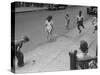 Children Jumping Rope on Sidewalk-Ed Clark-Stretched Canvas