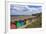 Children Kick Football Near Colourful Beach Huts Above West Cliff Beach-Eleanor Scriven-Framed Photographic Print