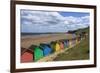 Children Kick Football Near Colourful Beach Huts Above West Cliff Beach-Eleanor Scriven-Framed Photographic Print