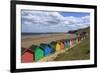 Children Kick Football Near Colourful Beach Huts Above West Cliff Beach-Eleanor Scriven-Framed Photographic Print