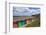 Children Kick Football Near Colourful Beach Huts Above West Cliff Beach-Eleanor Scriven-Framed Photographic Print