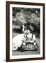 Children Kiss in Toy Car-null-Framed Photographic Print