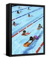 Children Learning to Swim-Bill Bachmann-Framed Stretched Canvas