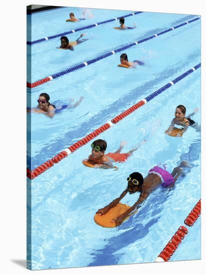 Children Learning to Swim-Bill Bachmann-Stretched Canvas