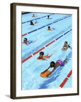 Children Learning to Swim-Bill Bachmann-Framed Premium Photographic Print