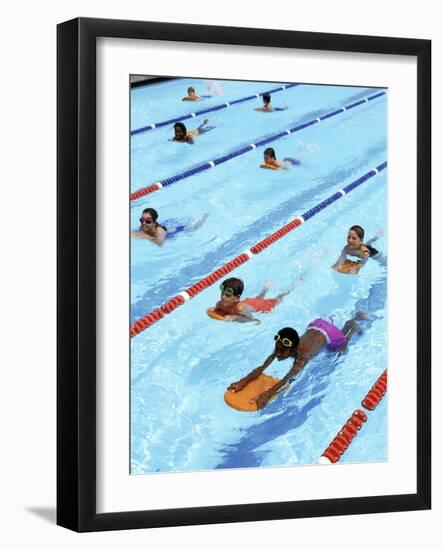 Children Learning to Swim-Bill Bachmann-Framed Photographic Print