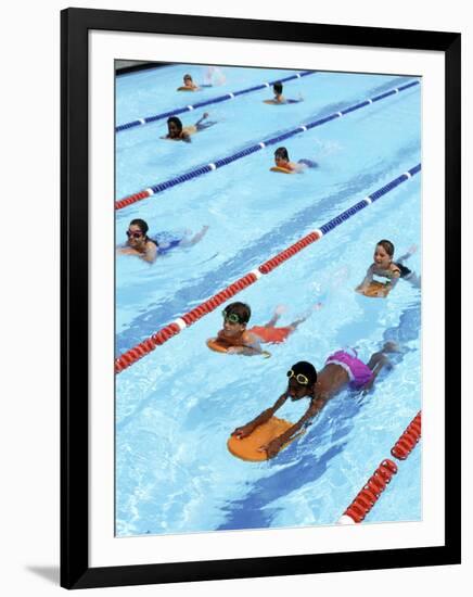 Children Learning to Swim-Bill Bachmann-Framed Photographic Print