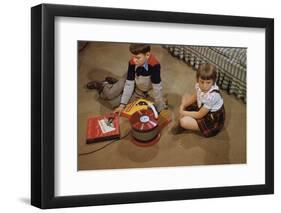 Children Listening to Records-William P. Gottlieb-Framed Photographic Print