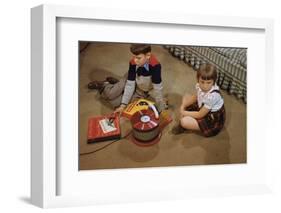 Children Listening to Records-William P. Gottlieb-Framed Photographic Print