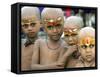 Children Look on after a Mundan or Head Tonsured Ceremony-null-Framed Stretched Canvas