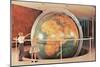 Children Looking at Giant Globe-null-Mounted Art Print